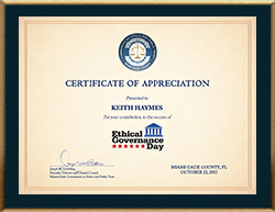 CERTIFICATE OF APPRECIATION ETHICAL GOVERNANCE DAY 2015